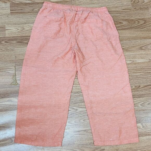 🧵📷🔹️Dash Orange Linen Blend Cropped Pants Medium - Picture 11 of 12